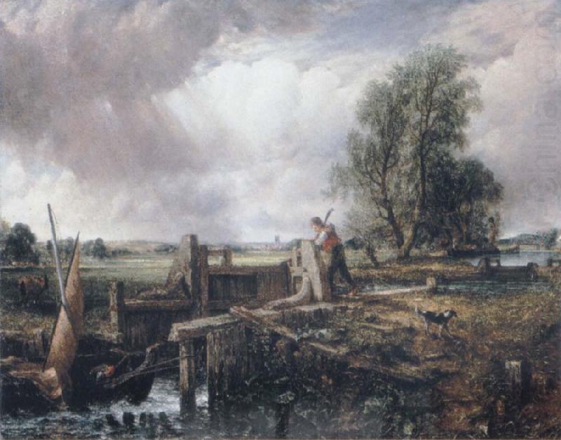 A boat passing a lock, John Constable